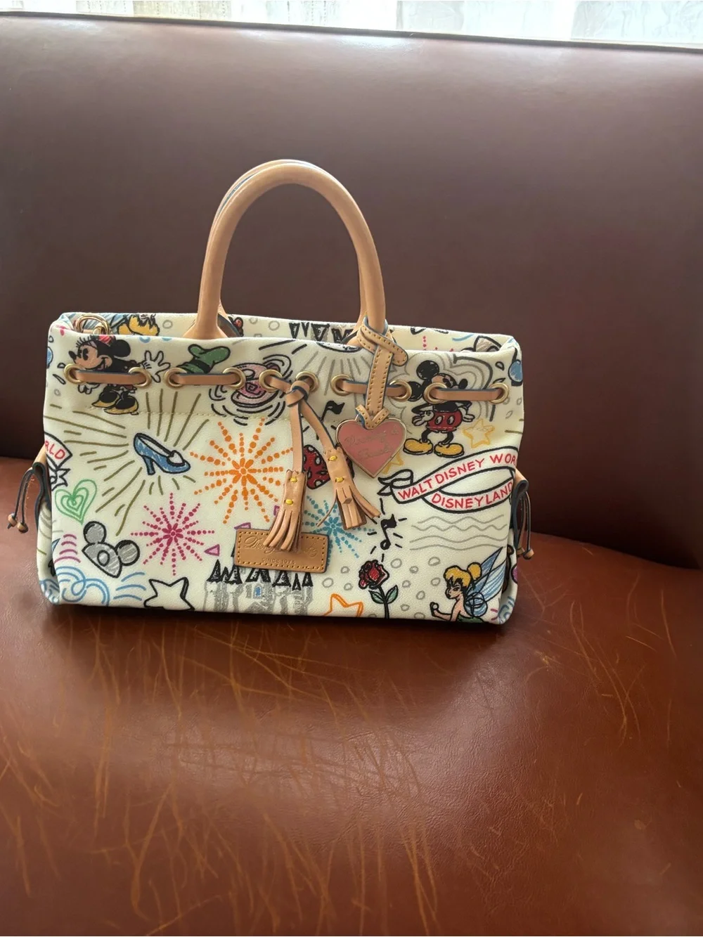 Vintage Authentic Disney Dooney & Bourke Cream Multicolor